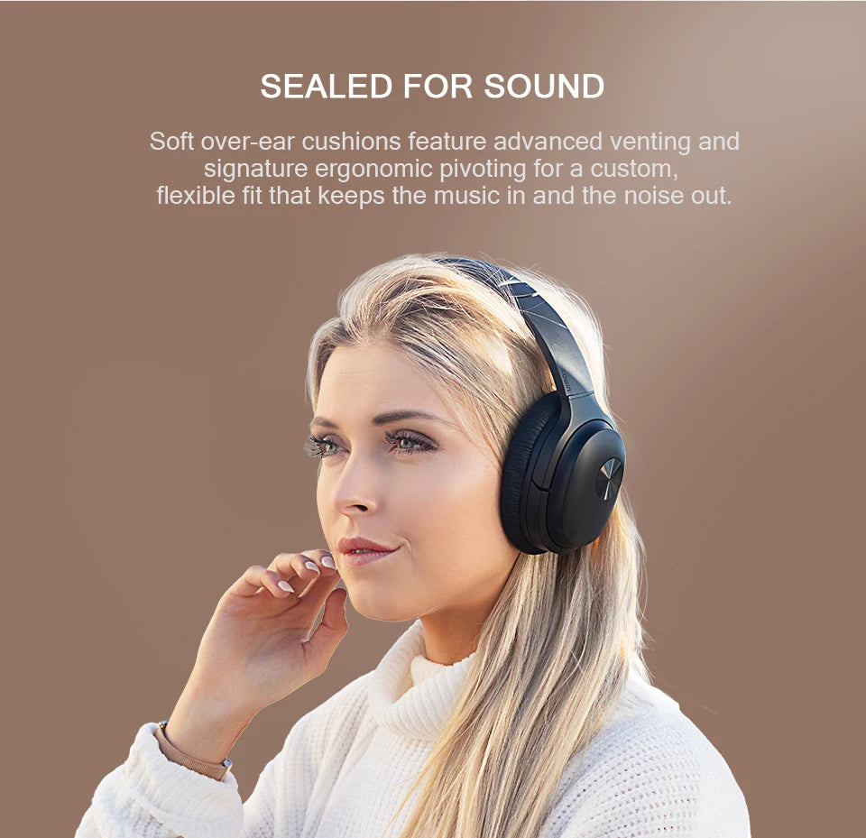 cowin SE7 Active Noise Cancelling Headphones Bluetooth Headphone Wireless Over Ear Headset with Microphone APTX HD ANC for Phone