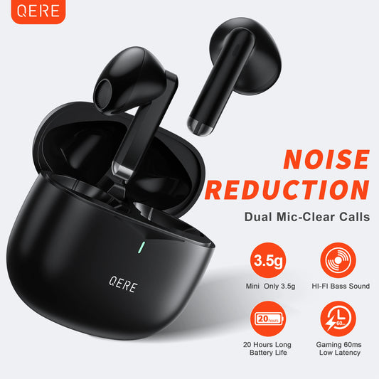 Wireless Headphones,QERE E28,NEW TWS Bluetooth 5.3,HD Microphone,HIFI Earphones,13mm Driver,60ms Low Latency,4 Mics+ENC Call