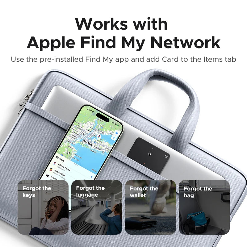 UGREEN Security SmartTrack Card Works with Apple Find My Wallet Bluetooth Tracker Phone Finder Water Resistant (iOS Only)